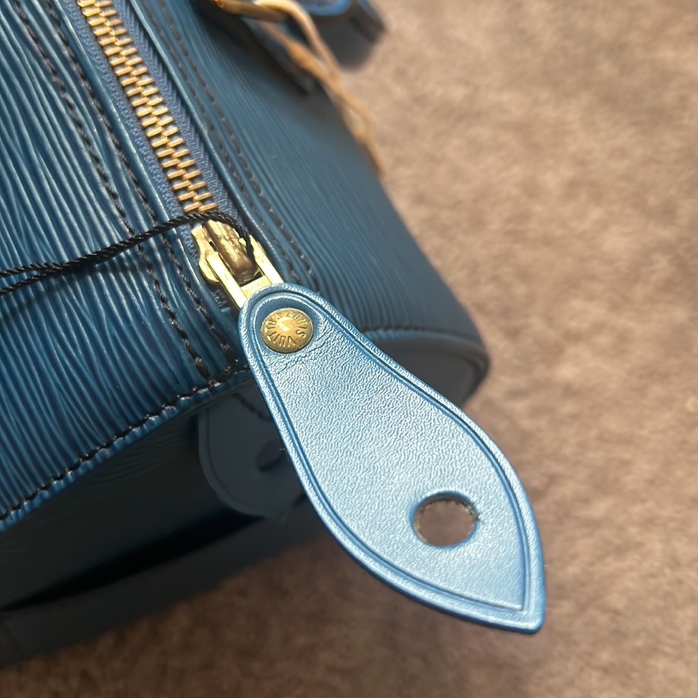 Authentic Louis Vuitton Epi Speedy 25 Hand Bag Blue k0327 LV k0327 - Picture 11 of 12
